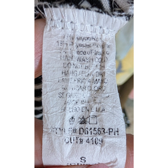 Black Chevron Striped Maximalist Casual V Neck Parisian Maxi Dress Small - Picture 6 of 7